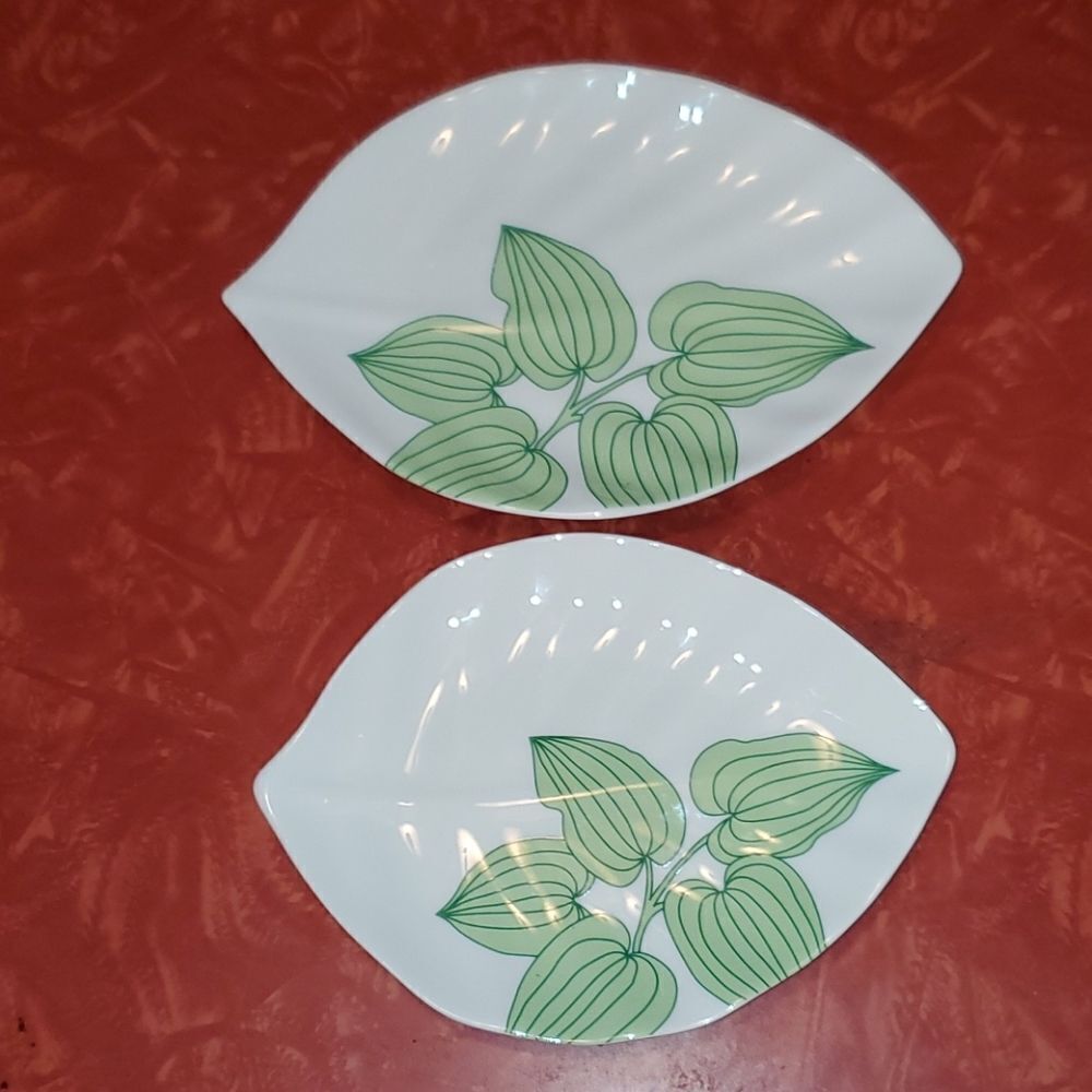 Ideal Home Range Bone China Leaf Plates Set of 2